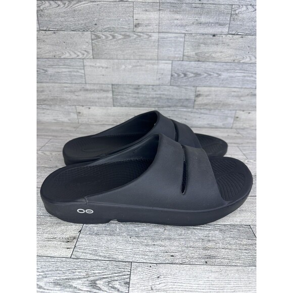 OOFOS OOahh Recovery Slides Sport Comfort Sandals Black Men’s Size 9 GUC - Picture 1 of 6